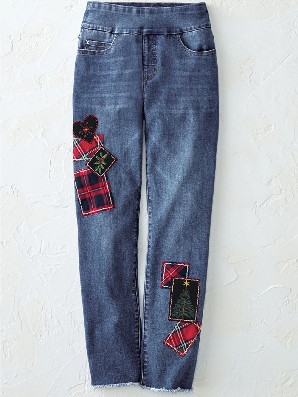 Coldwater Creek Women's Patchwork Holiday Jeans